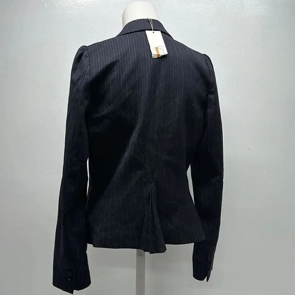 Rebecca Taylor Suit Blazer Wool Jacket Pinstriped Striped Navy Blue New Size 8 - Picture 5 of 10